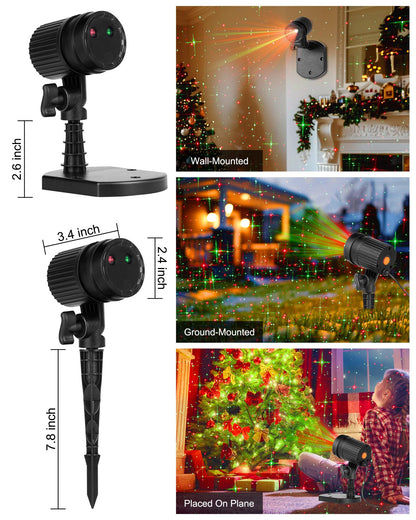 Minetom Christmas Lights Laser Projector Outdoor Waterproof 2 Pack Red and Green Model CXF-B100RG