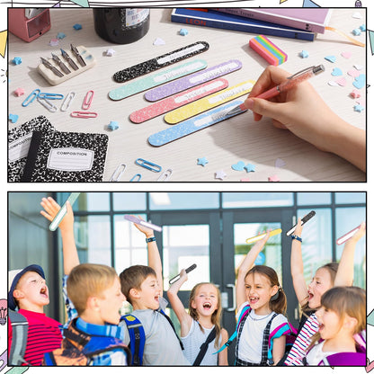 Glenmal 36 Pcs Composition Book Flip Name Sticks for Classroom with Strage Box Multicolor Talking Flip Name Sticks for Teacher Essentials Grouping Learning Activies Student Educational Back to School