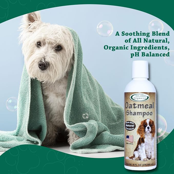 Oatmeal Dog Shampoo for Itchy Skin - Gentle, pH-Balanced Cleanser with Calming Vanilla & Lavender - Ideal for Dry, Flaky & Sensitive Coats - Mild Formula for Comfort (8 Ounce)