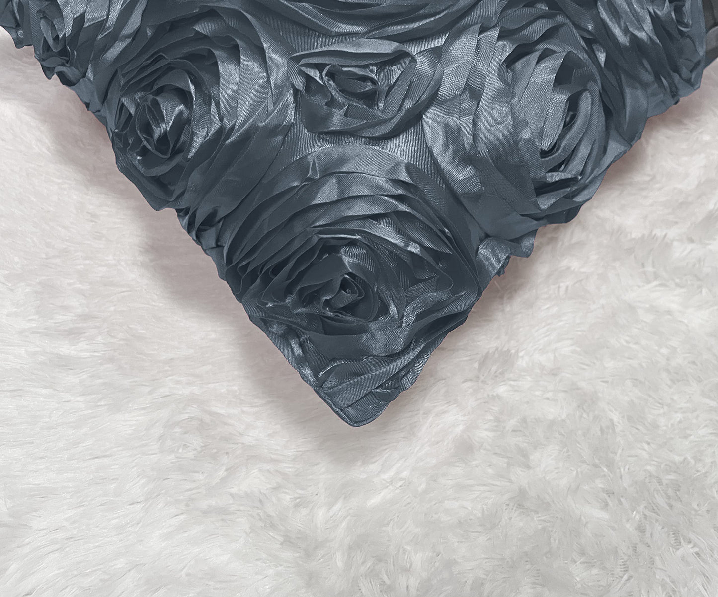 iMaylex Soft Decorative Satin Rose Throw Pillow Covers for Easter Lumbar Fall Sofa Couch Bed Cushion Case, Living Room Bedroom Wedding Party Halloween Car Decor, Set of 2, 16'' x 16'', Grey