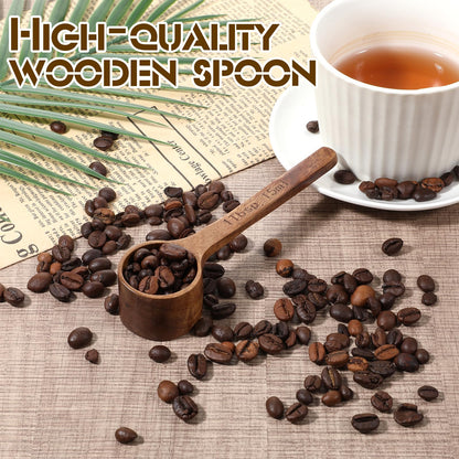 8 Pcs Wooden Measuring Scoops, 15ml/1Tbsp Wooden Scoops for Canister Jars, Acacia Wood Coffee Ground Measure Scoop Set, Kitchen Accessories for Coffee Beans Tea Sugar Bath Salt Washing Powder