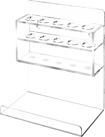 MyGift Wall Mounted Clear Acrylic Dry Erase Marker Holder Organizer for 5 Markers and Eraser, Hanging Whiteboard Accessories Rack for Office Home Dorm Classroom Meeting Room, Set of 2