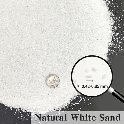 FANTIAN 20 lbs Aquarium White Sand, 0.4-0.8 mm Mini Aquarium Gravel for Fish Tank. Decorative Sand for Fish Tank, Paintings, Plants Potted, Fire Pits, Candle, Vase and Crafts