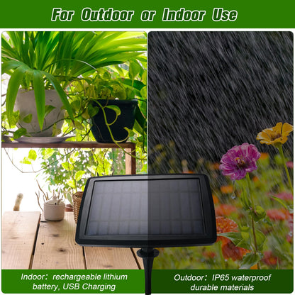 Solar Drip Irrigation System for Garden, Automatic Drip Irrigation Kit with 33FT Tubing, Solar Powered Plant Watering Device for Potted Plants, Vacation, Outdoor No Wiring Needed (10 Pots)