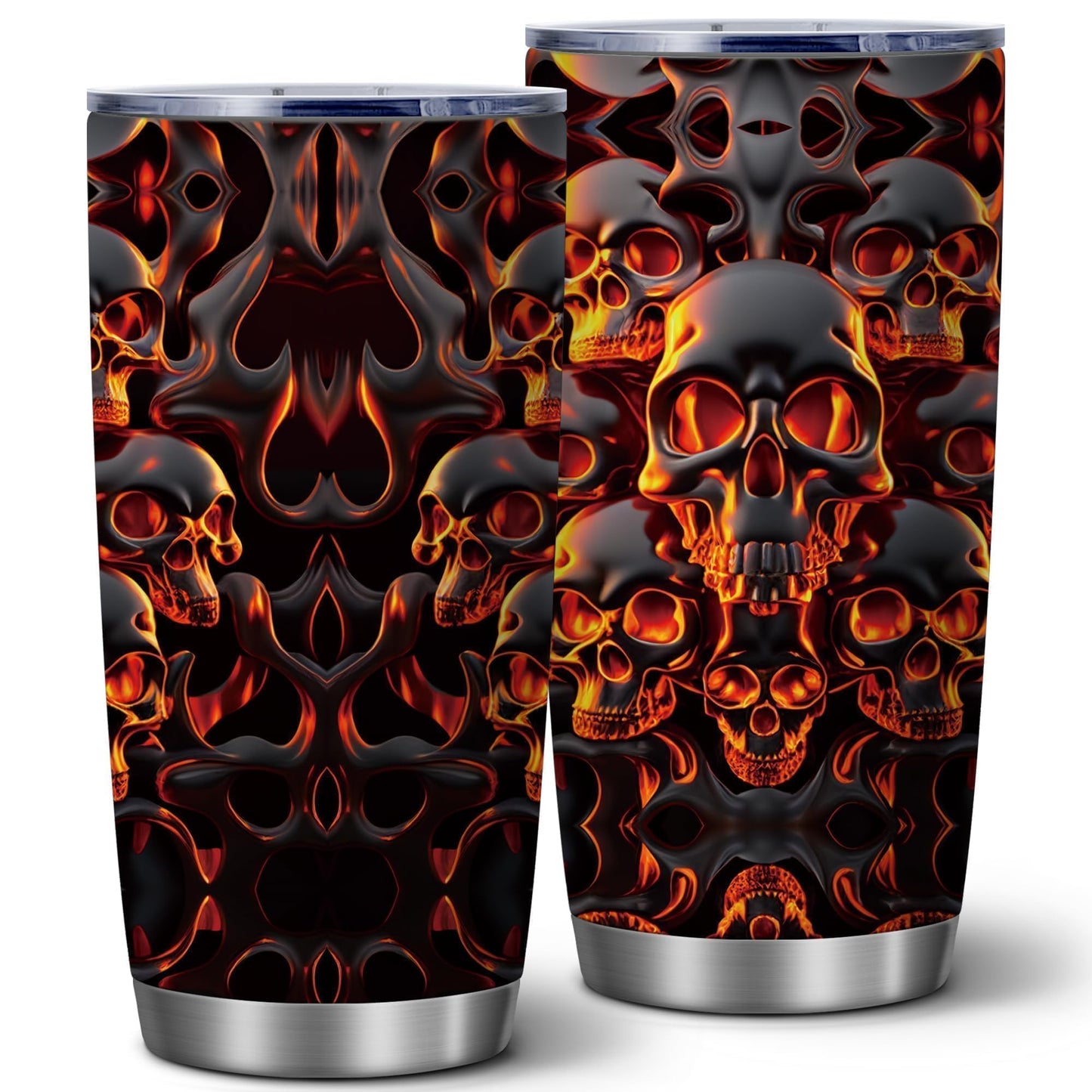 ATHAND Melted Skull Halloween Tumbler, 20oz Gothic Insulated Stainless Steel Travel Mug with Lid, Double Wall Coffee Cup, Funny Spooky Gift for Women, Men, Friends, Dad,Halloween,Birthday, 1 Pcs