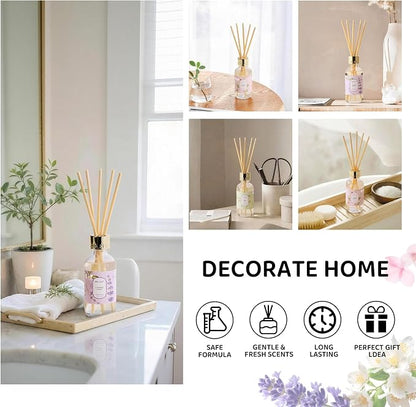 Airkeep Reed Diffuser Oil Set with Reed Sticks,Lavender Garden Aromatherapy Oil Scent Diffuser for Home Office Bathroom Decoration Perfume and Gifts 3.38 oz/100ml