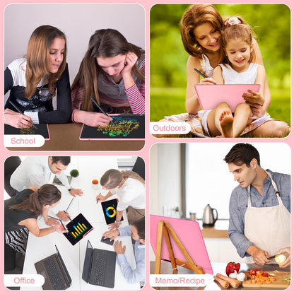 Kinayue LCD Writing Tablet for Kids, Rechargeable 21 Inch Doodle Board,Easter Basket Stuffers,Preschool Learning Toys Christmas Birthday Gift 3 4 5 6 7 Year Old Girls Boys (Pink)