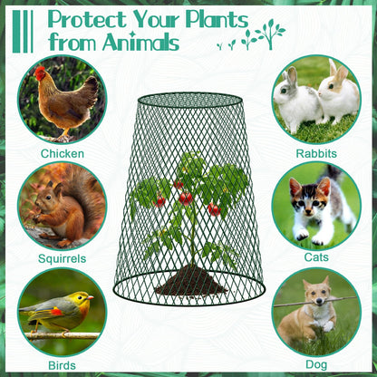 5 Packs 12"x15" Garden Cloches for Plants, Plant Protectors from Animals,Plant Cages for Outdoor Plants,Plant Covers from Animals,Chicken Wire Cloche with Stakes & Labels for Protect Plants,Vegetables