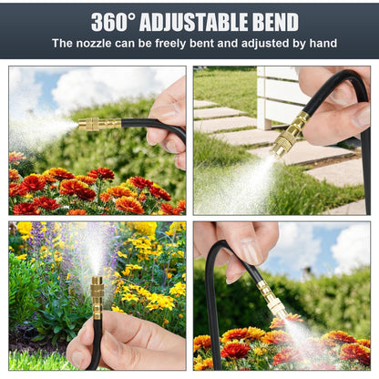 100ft Drip Irrigation System, Automatic Garden Watering System with 25 Adjustable Sprinkler Nozzles, Irrigation Hose Kit for Yard, Lawn, Plants, Atomizing System