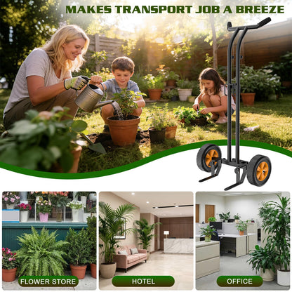 Housolution Plant Caddy with Wheels, Heavy Duty Plant Dolly for Big Pots, Plant Mover with Adjustable Grabbing Arm and Base, Trolley Cart for Seniors, Lawn, Patio, Backyard Gardening