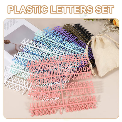 PATIKIL 588 Piece Plastic Letters Set for Felt Letter Board, Blue Alphabet Message Board Accessories Including Letter Numbers with Restraint Strap for Cafe, Wedding, Birthday