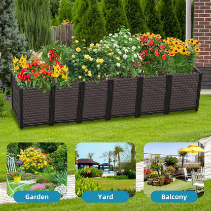 Large Planters for Outdoor Plants - Deepened 20" H, Raised Beds for Gardening Self Watering, Elevated Planter Box with Legs, Rectangular Garden Planters for Outdoor Plants Flowers, 94.4"L x 15.7"W