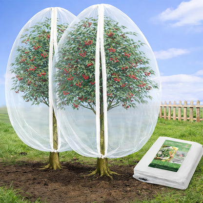 Jevrench 2 Pack 6.5 x 6.5ft Garden Netting for Plants, Fruit Tree Netting with Zipper & Drawstring, Bird Netting for Garden Protection, Blueberry Bushes, Tomato Plants & Fruit Trees