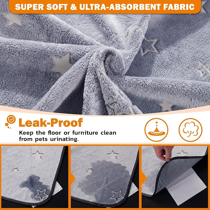 LOOBANI Washable Pee Pads for Dogs, Fast Absorption Reusable Puppy Pad, Waterproof Whelping Pads, Training Pet Playpen Mat for Floor, Dog Crate, 1 Pack 72 x 72 in