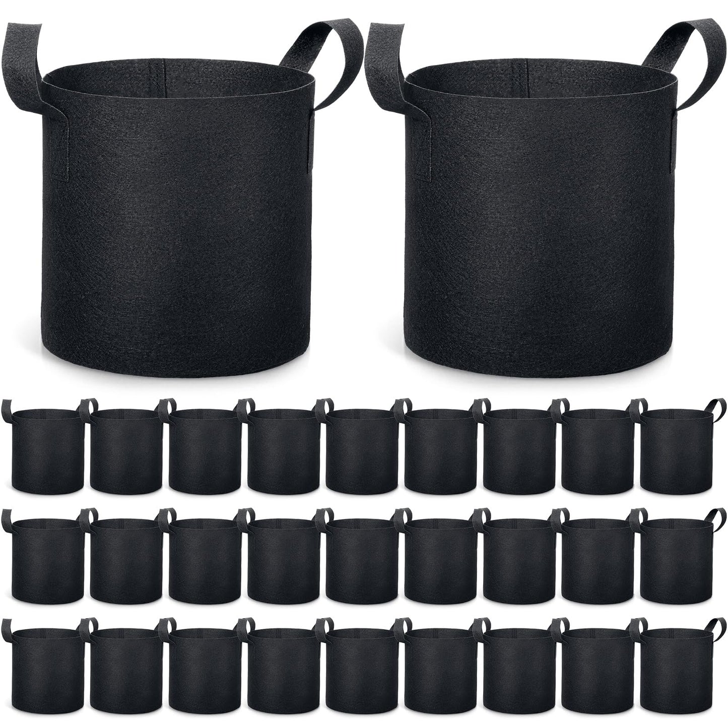 Boao 30 Pack 2 Gallon Grow Bags Aeration Fabric Pots for Plants with Handles Thickened Non Woven Grow Pots Bulk Plant Bags for Garden Vegetable Flower