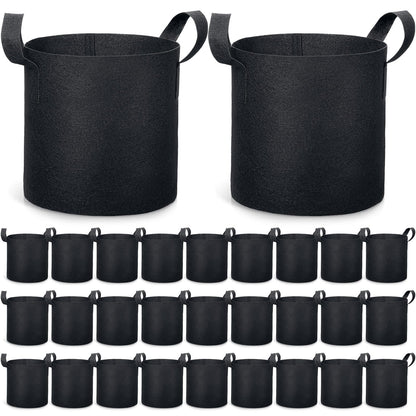 Boao 30 Pack 2 Gallon Grow Bags Aeration Fabric Pots for Plants with Handles Thickened Non Woven Grow Pots Bulk Plant Bags for Garden Vegetable Flower