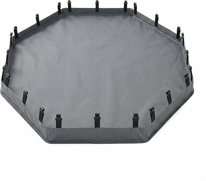 PJYuCien Octagonal Playpen Bottom Pad for 24" Side Metal Pet Pen, Waterproof 600D Oxford with Raised Edges & Snap Hooks, Washable for Puppy Small Animals, Grey