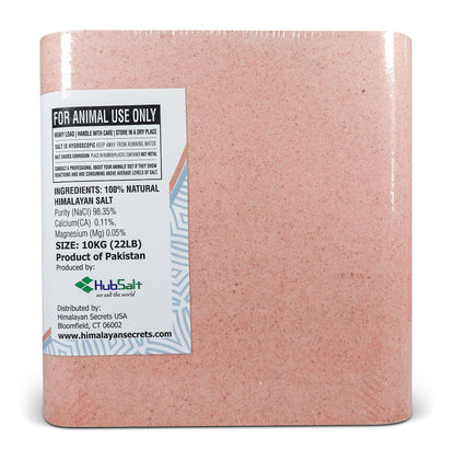 Salt Block for Deer & Horses – Compressed Mineral Salt Lick for Livestock, Cattle & Goats – Himalayan Secrets Pink Rock Salt Block (22LB/10KG, Block w/ Mounting Hole)