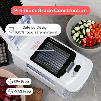Fullstar XL Vegetable Chopper & Mandoline Slicer – Vegetable, Onion, Potato, Food, Veggie & Fruit Slicer, Dicer & Spiralizer with Pull-Out Catch Tray, Kitchen Gadgets & Gifts (11 in 1, Black/White)