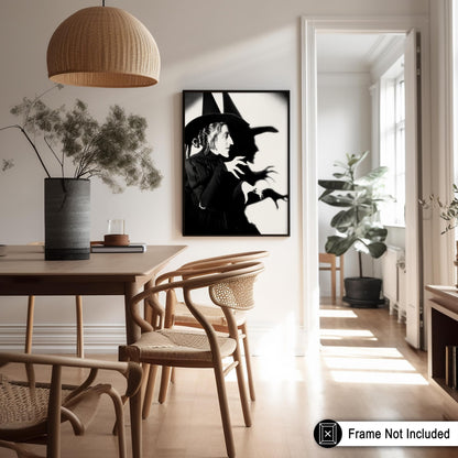 Monem Art Wicked Witch Poster - Wicked Witch of the West Print - Black and White Art - Photography Design - Halloween Print - Bedroom or Office Decor - 8x10 UNFRAMED Wall Decor