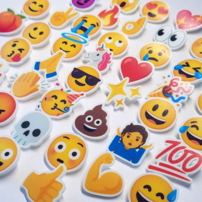 Letterboard Emoji Set, 40 Pieces, Pre-Cut, Full-Color Plastic, with Pegs for Felt Boards, Board Not Included