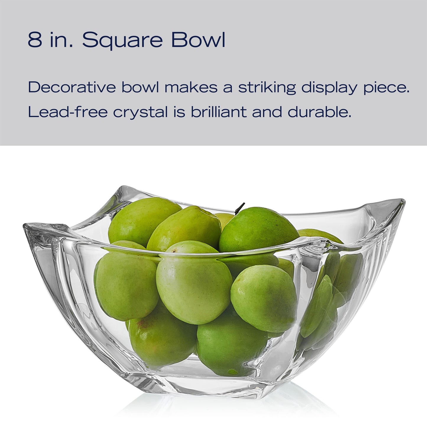 Mikasa Baron Crystal Square Bowl, 8 Inch
