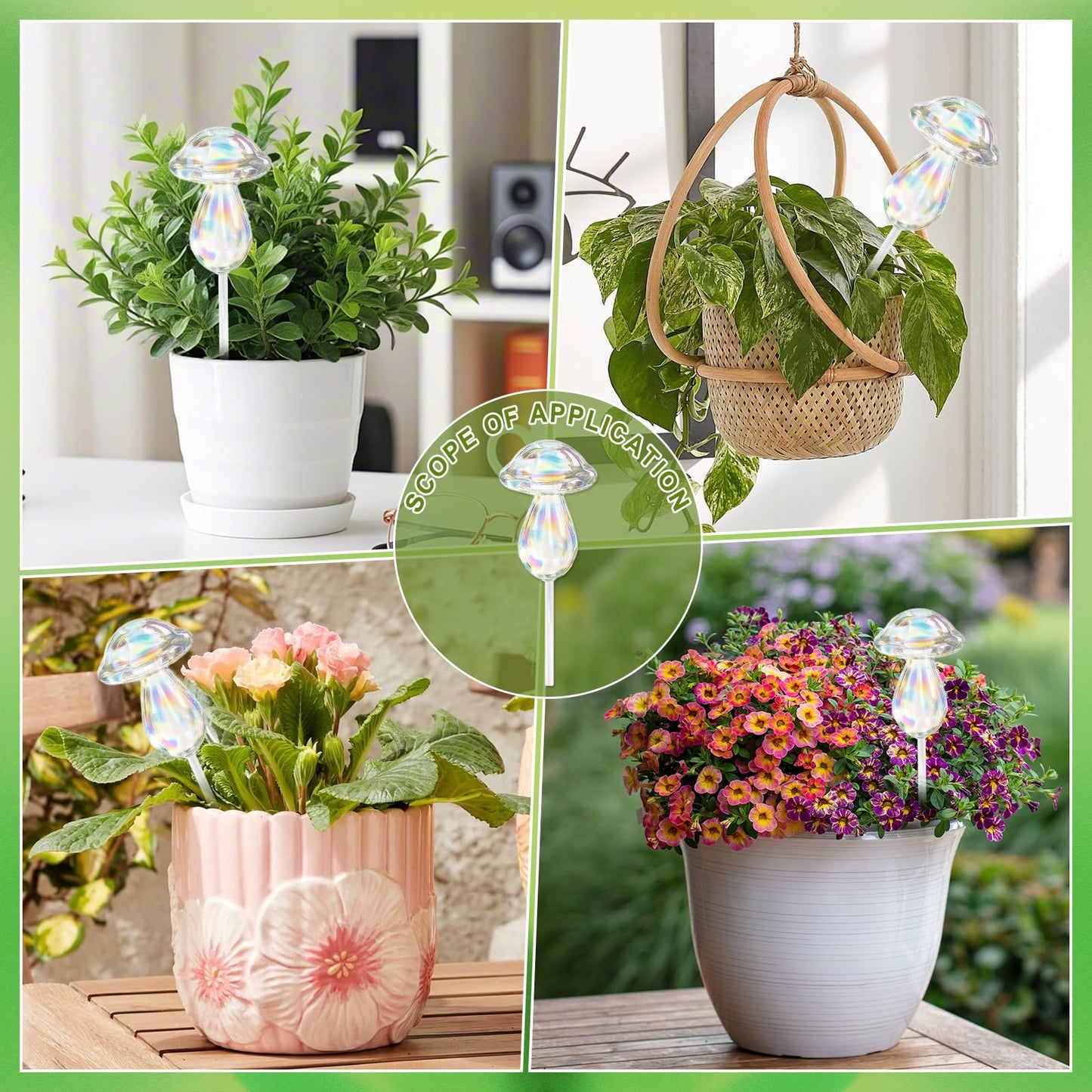 youcoscos 4pcs Plant Watering Globes Self Watering Planter Insert Devices,Glass Watering Bulbs Cactus Shape Automatic Watering Bulbs for Indoor Plants Top-Fill Watering Rainbow Colors