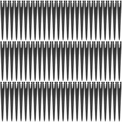 Gardrip 100 Pieces Drip Irrigation Support Stakes for 1/4 Inch Tubing: 1/4'' Drip Tube Holder Stakes for Irrigation Hose Emitter Support Greenhouse Garden Vegetable Flower Beds Herbs Growing