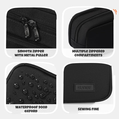 SUNEE Pencil Case, Large Capacity Pencil Pouch, Extra Big Pencil Bag with 6 Compartments, 900D Oxford Pencil Box for Office Stationery Organizer, School Supplies for Teen Boys Girls Women Men, Black