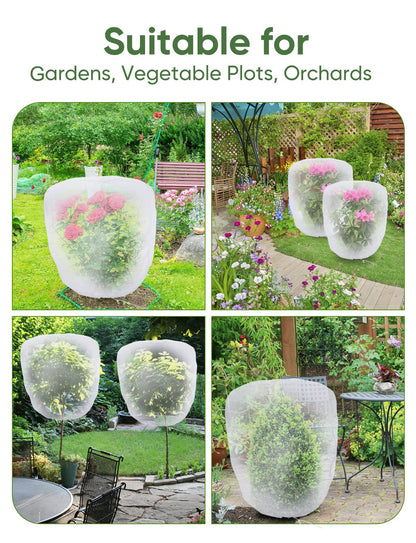 Bird Netting for Garden Protection - 4 Pack Garden Netting Pest Barrier with Drawstring,3.3Ft x 2.7Ft Mosquito Net Tomato Protective Cover Garden Plant Netting for Cicadas Vegetables Blueberry Bushes
