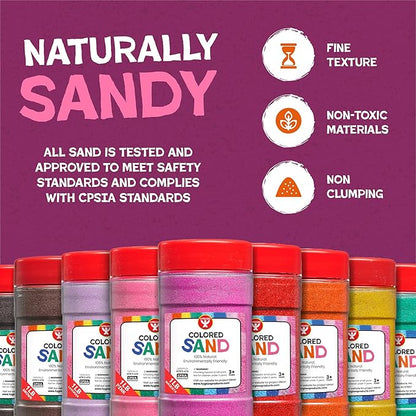 Hygloss Colored Sand for Crafts – 25 lb, Lavender – Vibrant Colorful Fine Sensory Play Sand Art Kits for Kids – Classroom Activities for Children 3 4 5 6 7 8 9 10 11 12 – Safe for Ages 3+
