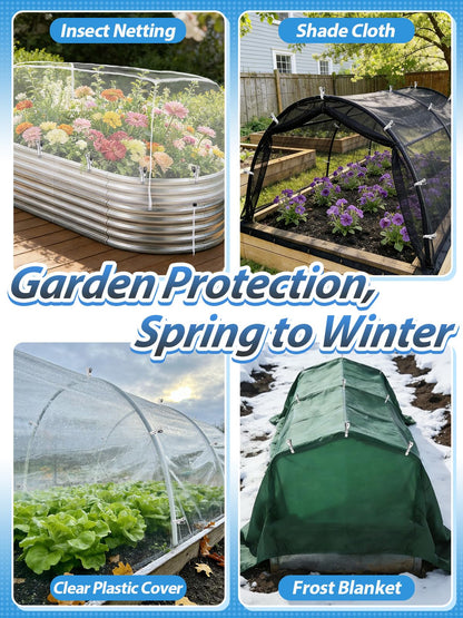 100Pcs Stainless Steel Garden Cilps - Large Open Metal Clamps for Greenhouse Hoops, 2" Fix Plant Cover Shade Cloth Netting Tarp, Tight Grip Weatherproof Gardening Supplies