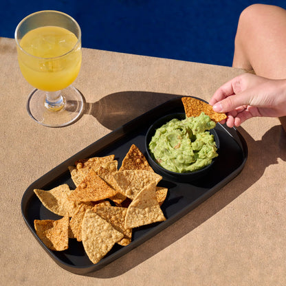 madesmart dipware Small Serving Plate, Stackable & Removable Dip Bowl for Salsa, Queso, Salad, Olives, Dishwasher & Microwave Safe, Multipurpose Plate & Bowl, Midnight