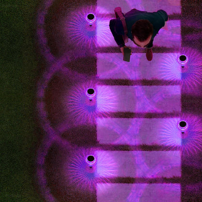 Priddop Solar Halloween Lights Outdoor 8 Pack Waterproof Purple LED