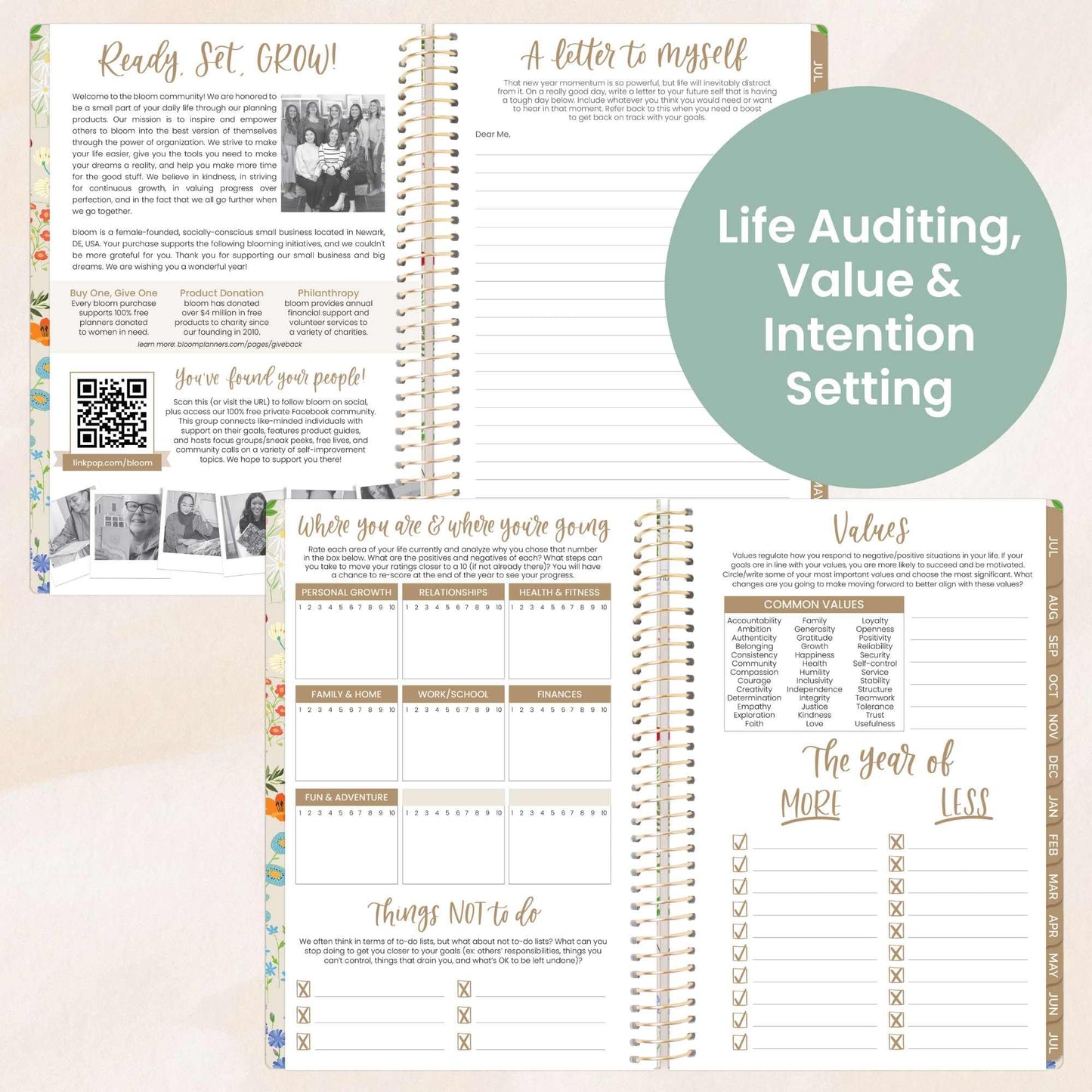 bloom daily planners 2025-2026 Academic Year Pocket Planner (July 2025 - July 2026) - 4” x 6” MINI Weekly Monthly Agenda Organizer & Calendar Book - Garden Party, Beige
