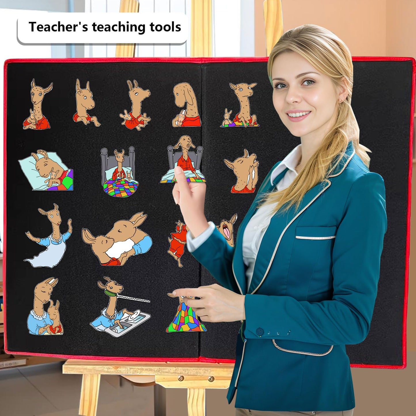 Thryvomniq Llama Llama Red Pajama Felt Story Board Pieces Preschool Storytelling Activies Felt Board Stories Interactive Learning Toys(17Felt Pieces)