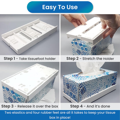 Tissuefoot - The Ultimate Tissue Box Holder: Convenient Access for Home, Office, Car, Classroom & More - Dishwasher Safe- Sturdy, Rectangular and Stylish Stabilizer!