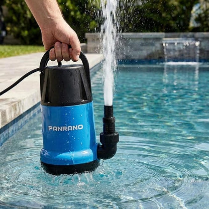 Sump Pump 1HP Submersible Clean Dirty Water Pump 3700GPH Portable Draining Pumps for Pool Hot Tubs Basement Water Transfer, Light Blue