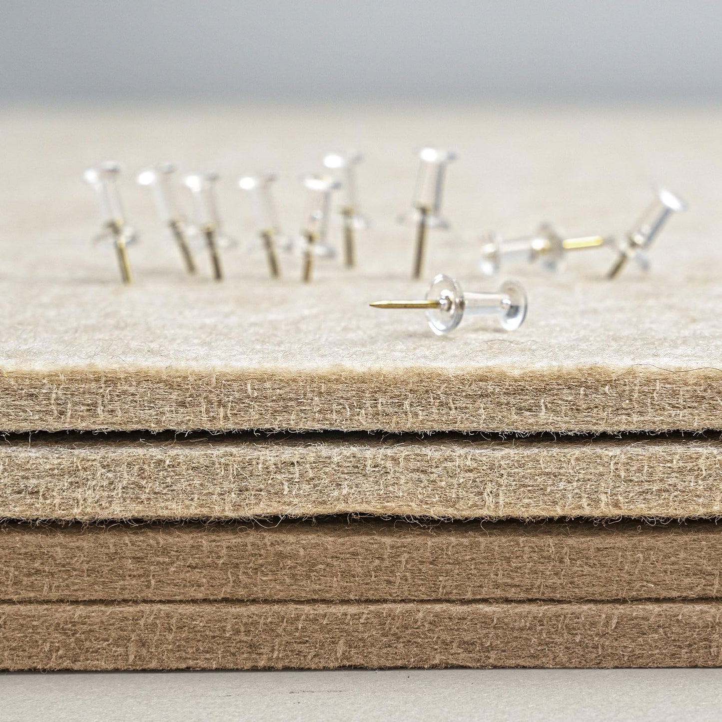 Bulletin Board, 24 x 18 inches Decorative Felt Pin Board, Cork Board Alternative for Wall, Foldable Photo Board with 20 Pushpins - Desert Brown