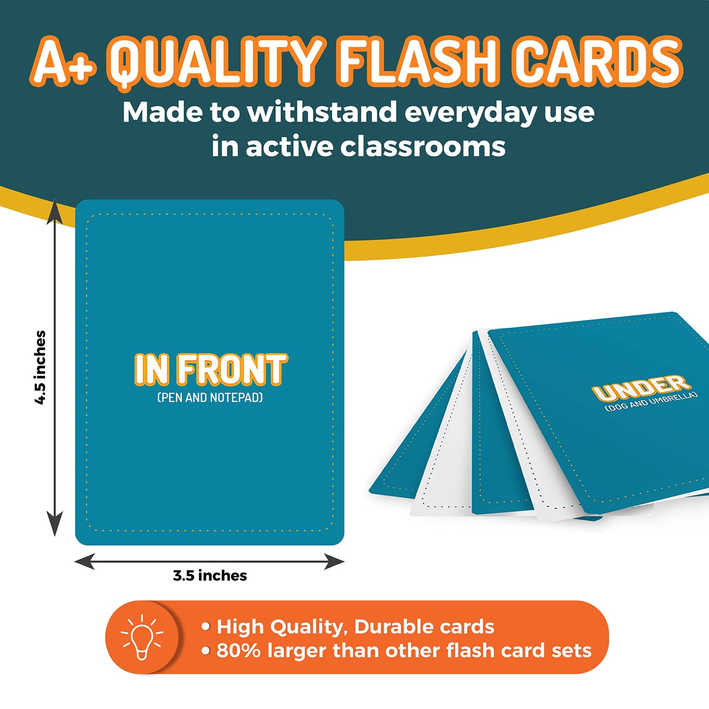 49 Preposition Vocabulary Builder Flash Cards Vol 1 Includes 7 Picture Card Prepositions with 5 Sequencing Learning Games for Kids, Parents, Teachers, ESL, Speech Therapy, Autism, ABA and Homeschool