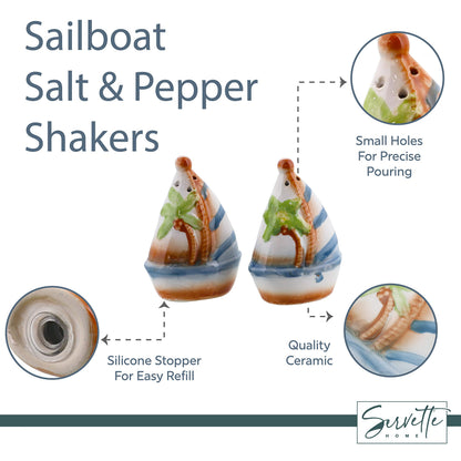 Salt and Pepper Shaker Salt Shaker - Sailboat and Palm Tree