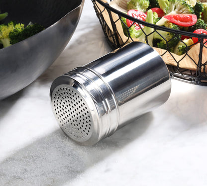 New Star Foodservice 28478 Stainless Steel Dredge Shaker, 10-Ounce, Set of 2