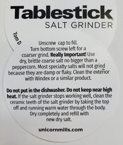 Tablestick Salt and Pepper Grinder Set