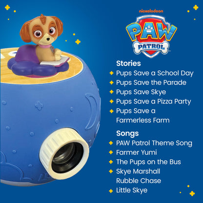 Luna Storytime Projector - 5 PAW Patrol Skye & 5 Classic Read-Aloud Stories, 10 Songs, Night Light & Soothing Dream Music - Children, Kids & Toddlers Ages 3+