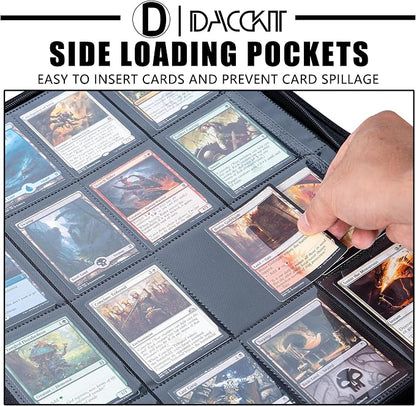 D DACCKIT Card Binder 16 Pocket - Fits 1024 Cards，4X4 Ringless Card Album with Sleeves for Trading Cards & Sports Cards（Model A，Sky Blue）