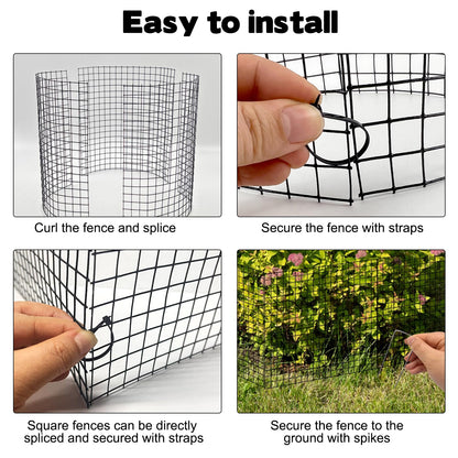 YEXEXINM 10 Pack Garden Plant Protectors from Animals 12"x12" Wire Plant Protectors with Ground Stakes&Nylon Tie Metal Plant Cage to Keep Animals Out Chicken Wire Cloche for Flower Vegetable
