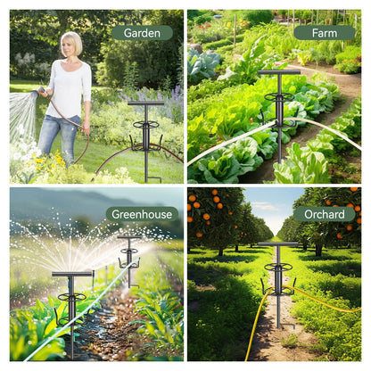 Garden Hose Guide Spike, Metal Hose Guides for Garden Heavy Duty, Hose Pulling Stand Reel for Gardens Corner, Auxiliary Water Hoses Support, Lawn & Gardens Watering Equipment, Plant Flower Protector
