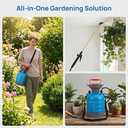 3L Blue Hanging Plant Waterer with Telescopic Wand, Long-Reach Watering Can Sprayer for Hard-to-Reach High Baskets & Wall Planters, Indoor/Outdoor Garden Tool