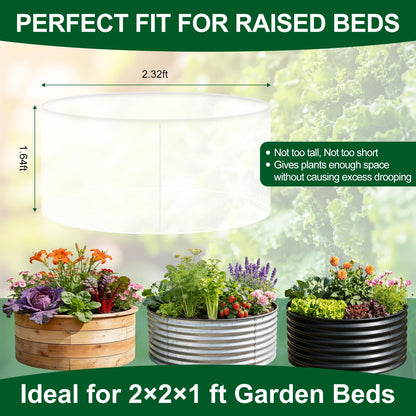 2 Pack Garden Netting for Raised Beds, Ultra-Fine Mesh Plant Covers with Drawstring, Bird, Pest & Small Animal Barrier for Vegetables, Fruits & Flowers, Fits 2 ft Dia x 1 ft H Round Raised Beds