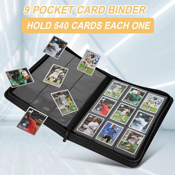 Trading Card Binder, Card Collection Binder Album Folder with 540 Side Loading Pockets, 9 Pocket Trading Card Album Folder for TGC,MTG, Baseball Cards, Yugioh
